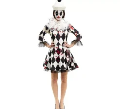 Costume da Clown Killer Pierrot con cappello per donna