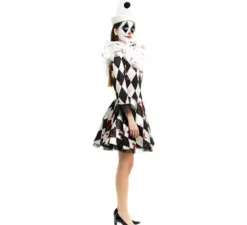 Costume da Clown Killer Pierrot con cappello per donna