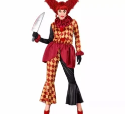 Costume da clown macabro a scacchi da donna