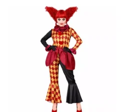 Costume da clown macabro a scacchi da donna