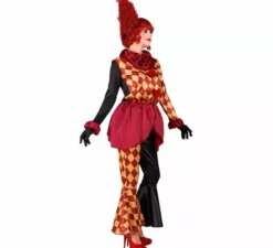 Costume da clown macabro a scacchi da donna