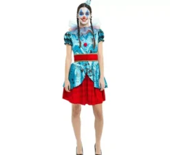 Costume da Clown Maniac blu e rosso per donna