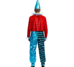 Costume da Clown Maniac blu e rosso per uomo