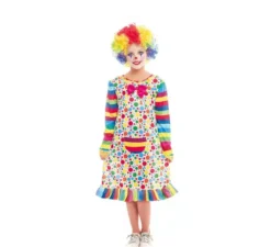 Costume da Clown multicolor a pois per bambina