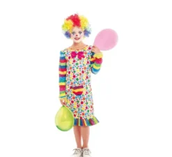Costume da Clown multicolor a pois per bambina