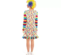 Costume da Clown multicolor a pois per donna