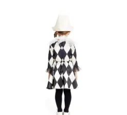 Costume da Clown Pierrot a rombo con cappello per neonato e bambina