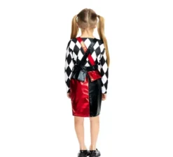 Costume da Clown Rombo nero e rosso per bambina e adolescente