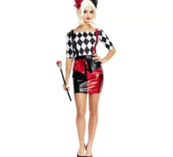 Costume da Clown Rombo nero e rosso per donna