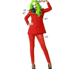 Costume da clown rosso conflittuale per donna