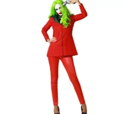 Costume da clown rosso conflittuale per donna