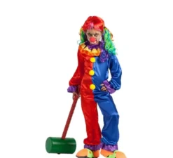 Costume da Clown rosso e blu per bambina