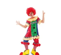 Costume da Clown rosso e blu per bambina