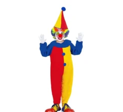 Costume da clown rosso e giallo per bambino