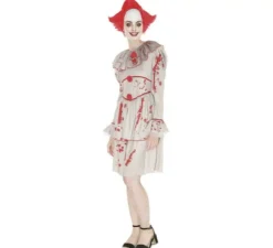 Costume da clown sadico bianco per donna