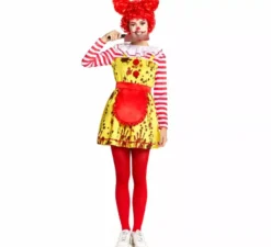 Costume da clown sadico per hamburger per donna