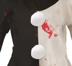 Costume da clown spaventoso bianco e nero per bambine