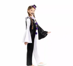 Costume da clown spaventoso con cappello per bambine