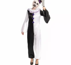 Costume da clown spaventoso con cappello per donna