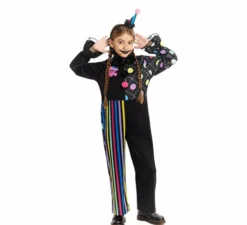 Costume da clown tetro colorato per bambine
