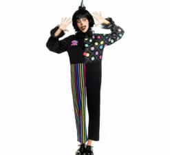 Costume da clown tetro colorato per donna