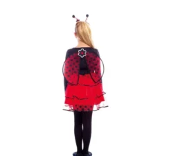 Costume da coccinella nera a pois con cintura per bambina