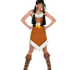 Costume da comanche indiano con vestito per donna
