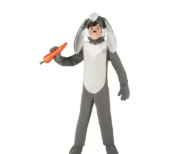 Costume da coniglio grigio con orecchie lunghe per bambino