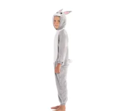 Costume da coniglio grigio e bianco per bambini