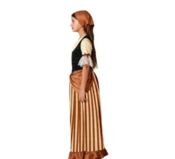 Costume da contadina medievale marrone per ragazza