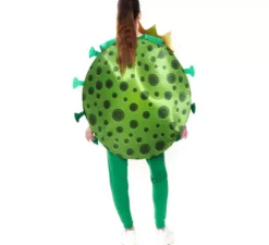 Costume da coronavirus verde con corona per adulto
