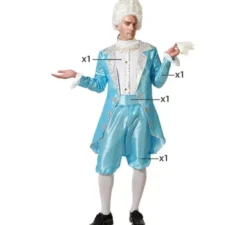 Costume da cortigiana blu per uomo