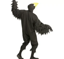 Costume da corvo con becco e piume per uomo