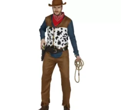 Costume da cowboy classico con gilet per uomo