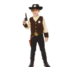 Costume da cowboy marrone da sceriffo per ragazzo