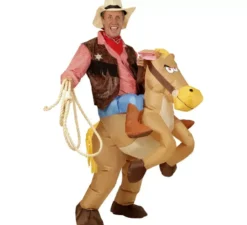 Costume da cowboy su cavallo gonfiabile per adulto