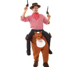 Costume da cowboy sulle spalle di cavallo per adulti