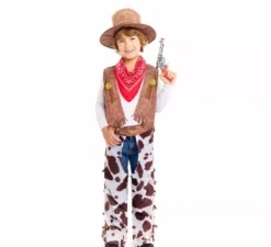 Costume da cowboy western con gambali per bambino