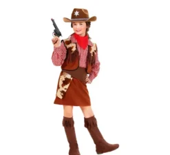 Costume da cowgirl a quadri per bambina