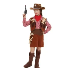 Costume da cowgirl a quadri per bambina
