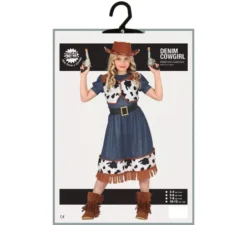 Costume da cowgirl con vestito stampato per bambina