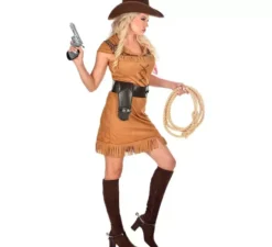 Costume da cowgirl marrone per donna