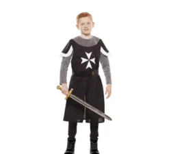 Costume da crociato medievale nero per bambino