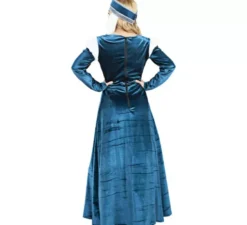 Costume da dama di corte bianco e blu per donna