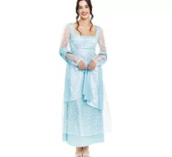 Costume da dama inglese di colore azzurro per donna