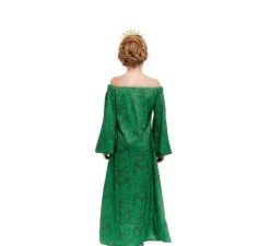 Costume da dama medievale stampata in verde per bambina