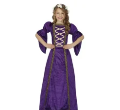 Costume da dama medievale viola per bambina