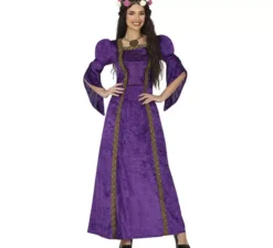 Costume da dama medievale viola per donna