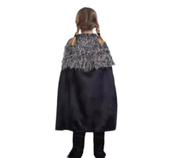 Costume da dama vichinga in argento con mantello per ragazza