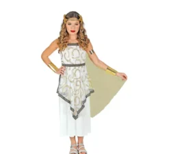 Costume da dea greca per bambina con mantello